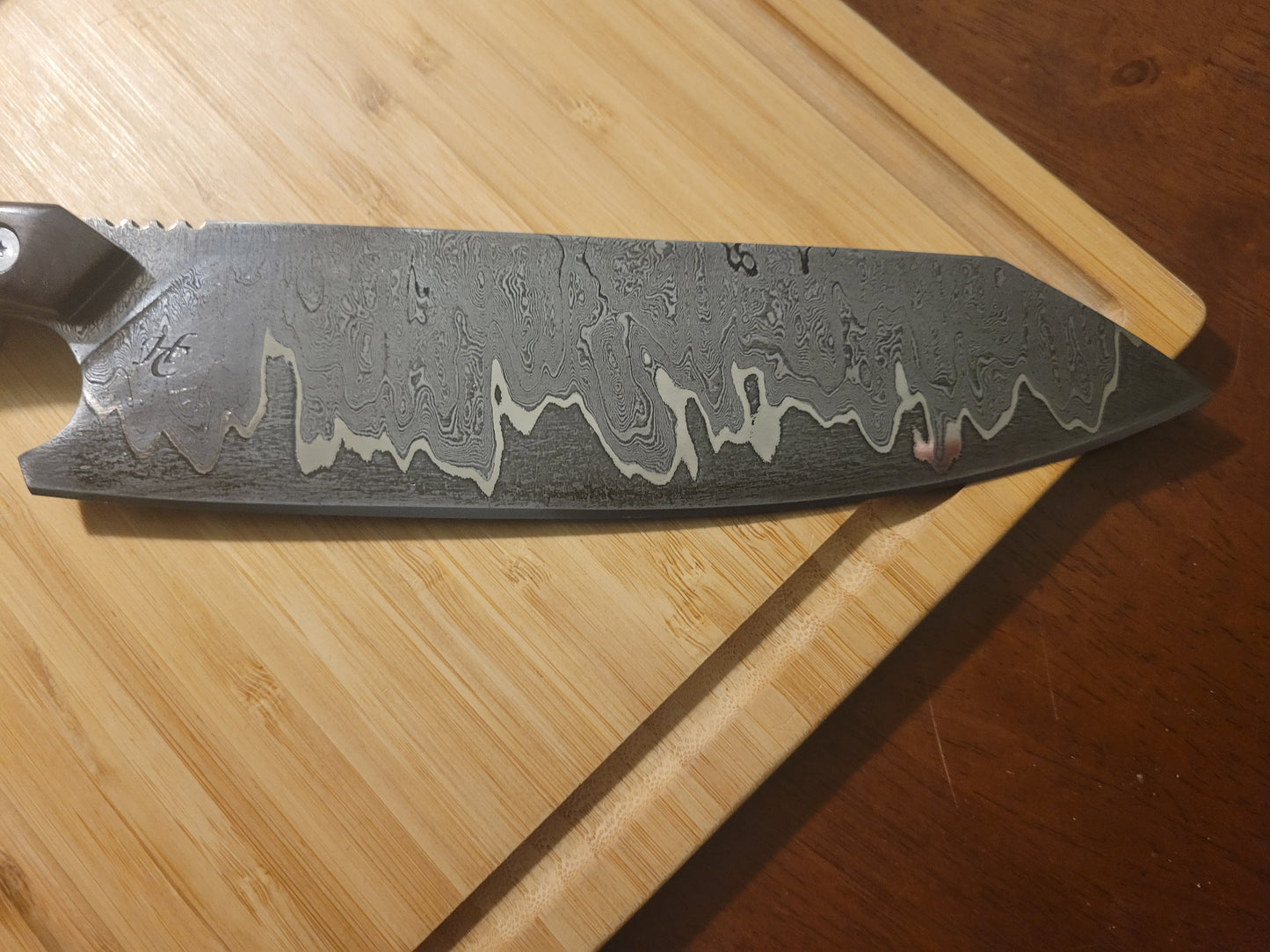 200 layer Nickel san- mia damascus chefs knife