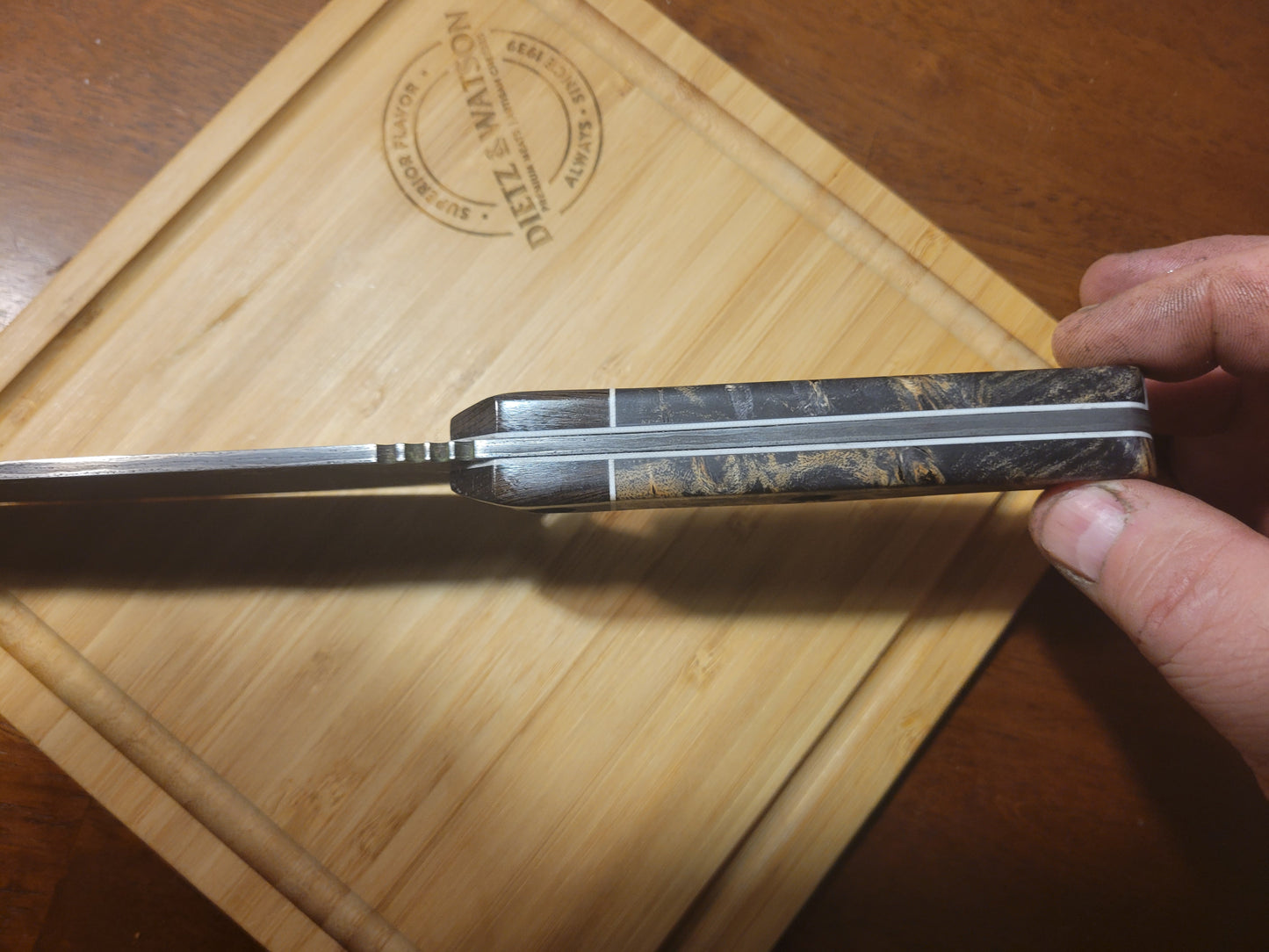 200 layer Nickel san- mia damascus chefs knife