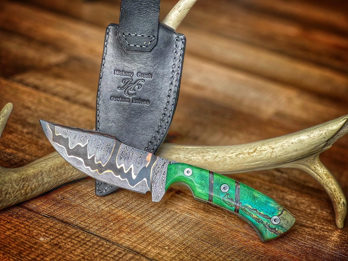 300 layer copper Damascus hunter