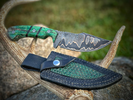 300 layer copper Damascus hunter