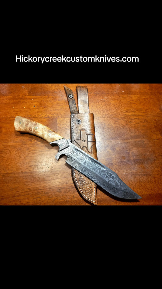 100 layer damascus big bear hunter with bolsters