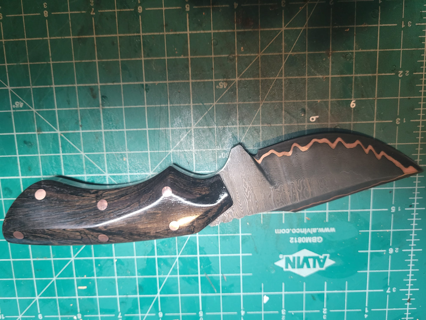 100 layer copper Cu-mia hunting knife