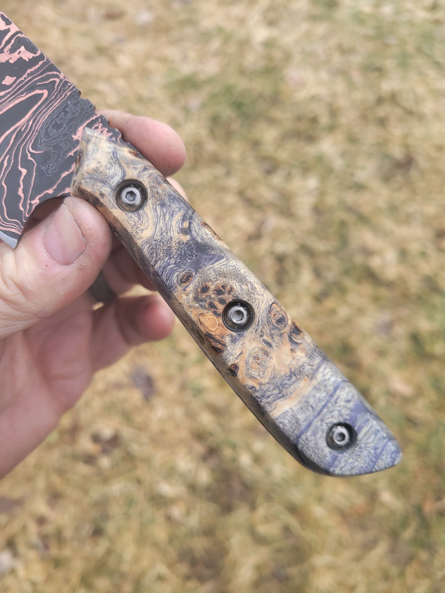 Copper Damascus chefs knife