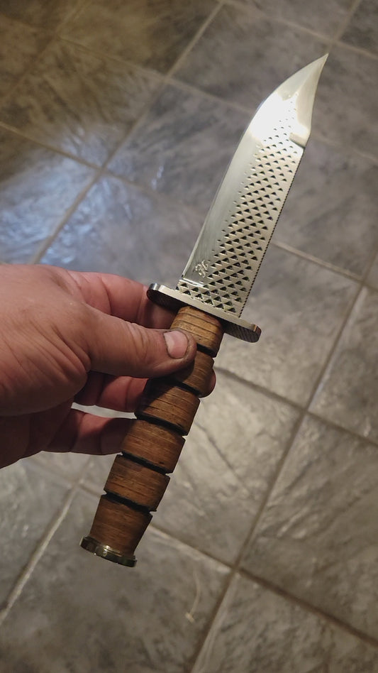 Ferrier rasp leather stacked servivel knife