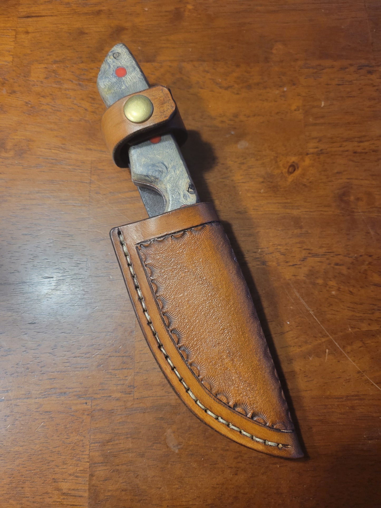 4" nickel damascus hunter