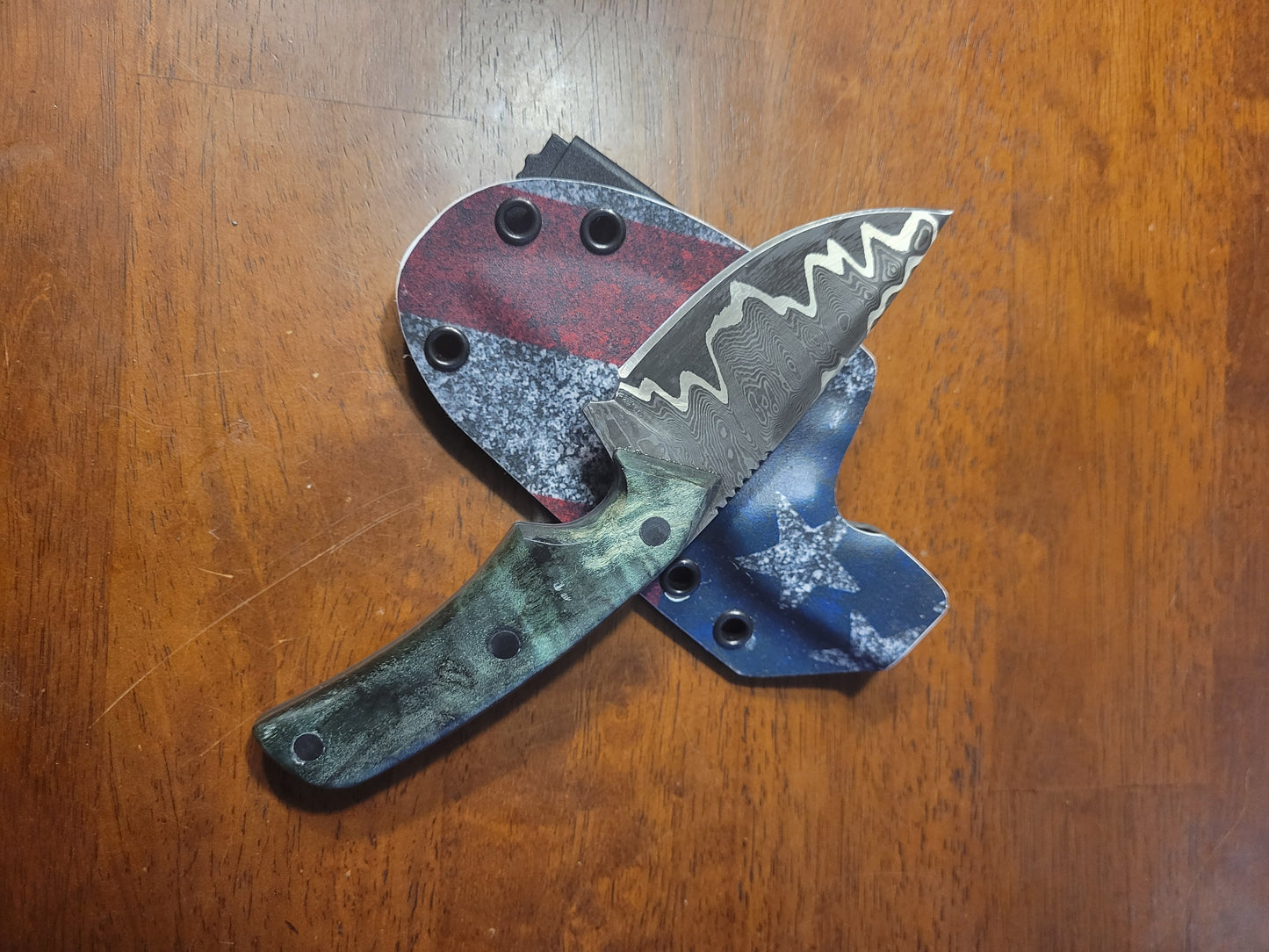 3" nickel damascus edc