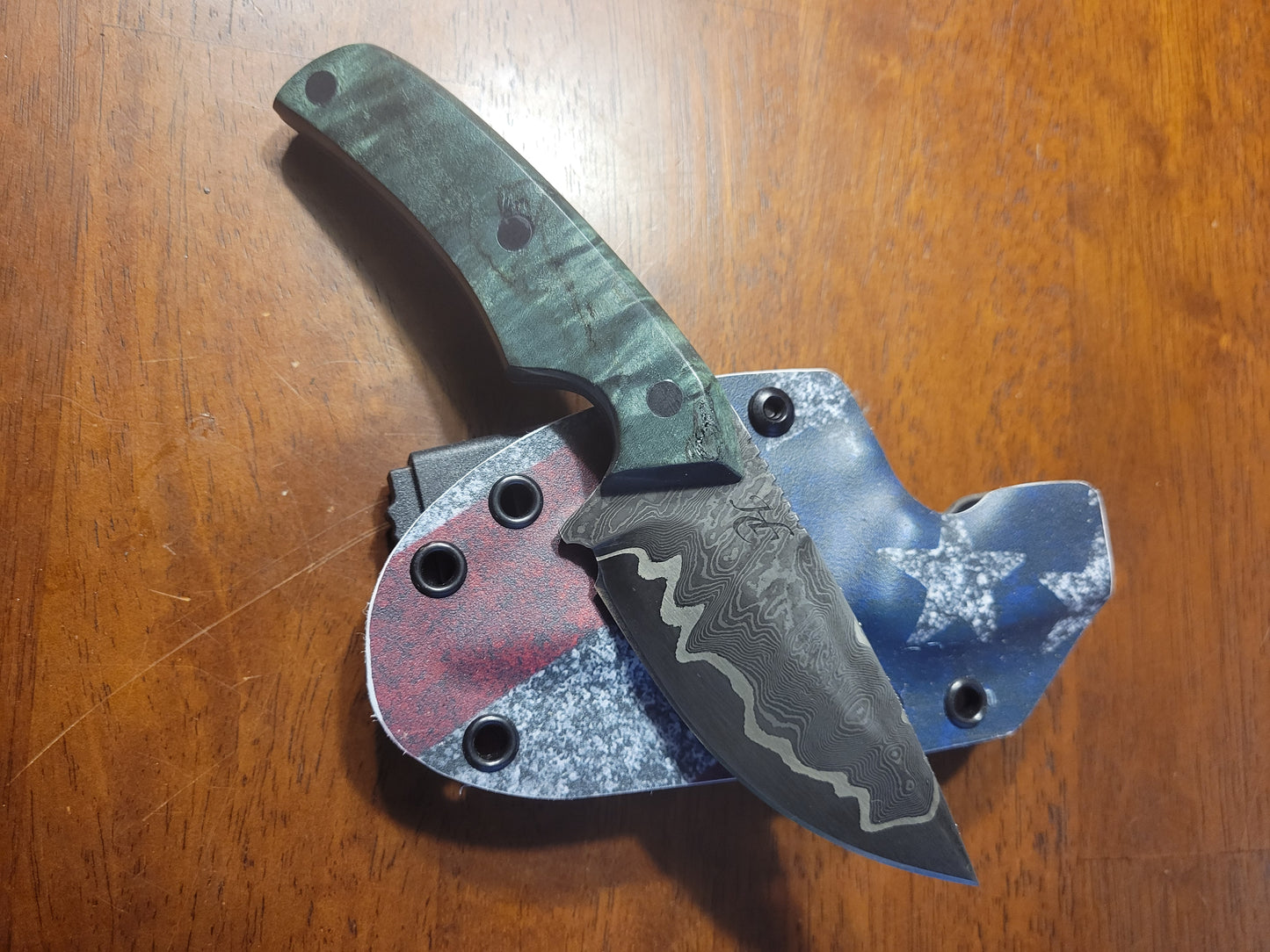 3" nickel damascus edc