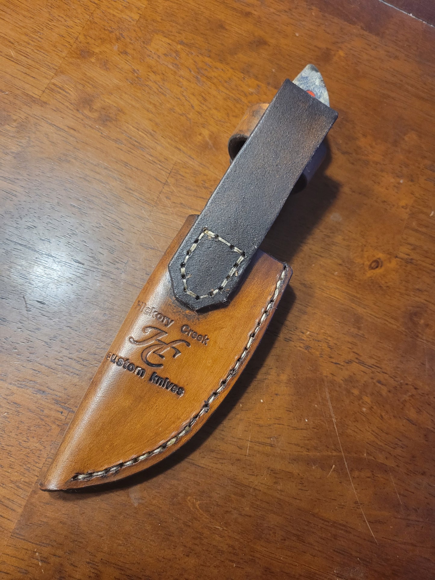 4" nickel damascus hunter